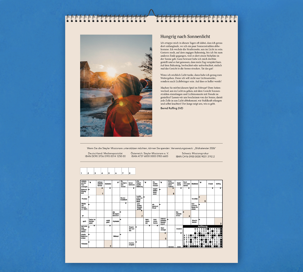 Steyler Bildkalender 2026 - DANK + FREUDE