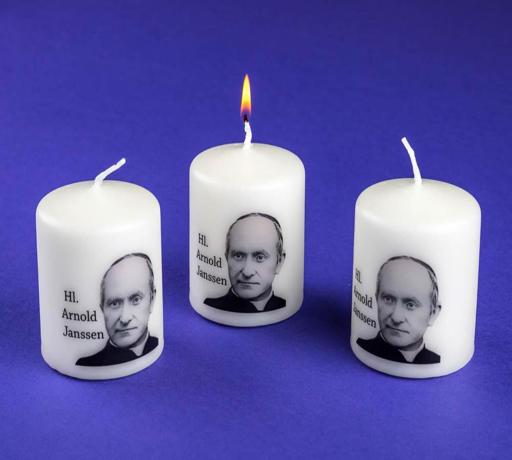 Stumpenkerze: Motiv Arnold Janssen