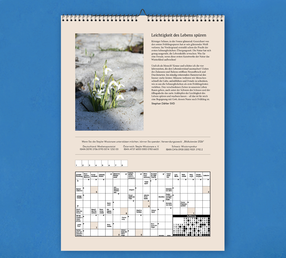 Steyler Bildkalender 2026 - DANK + FREUDE