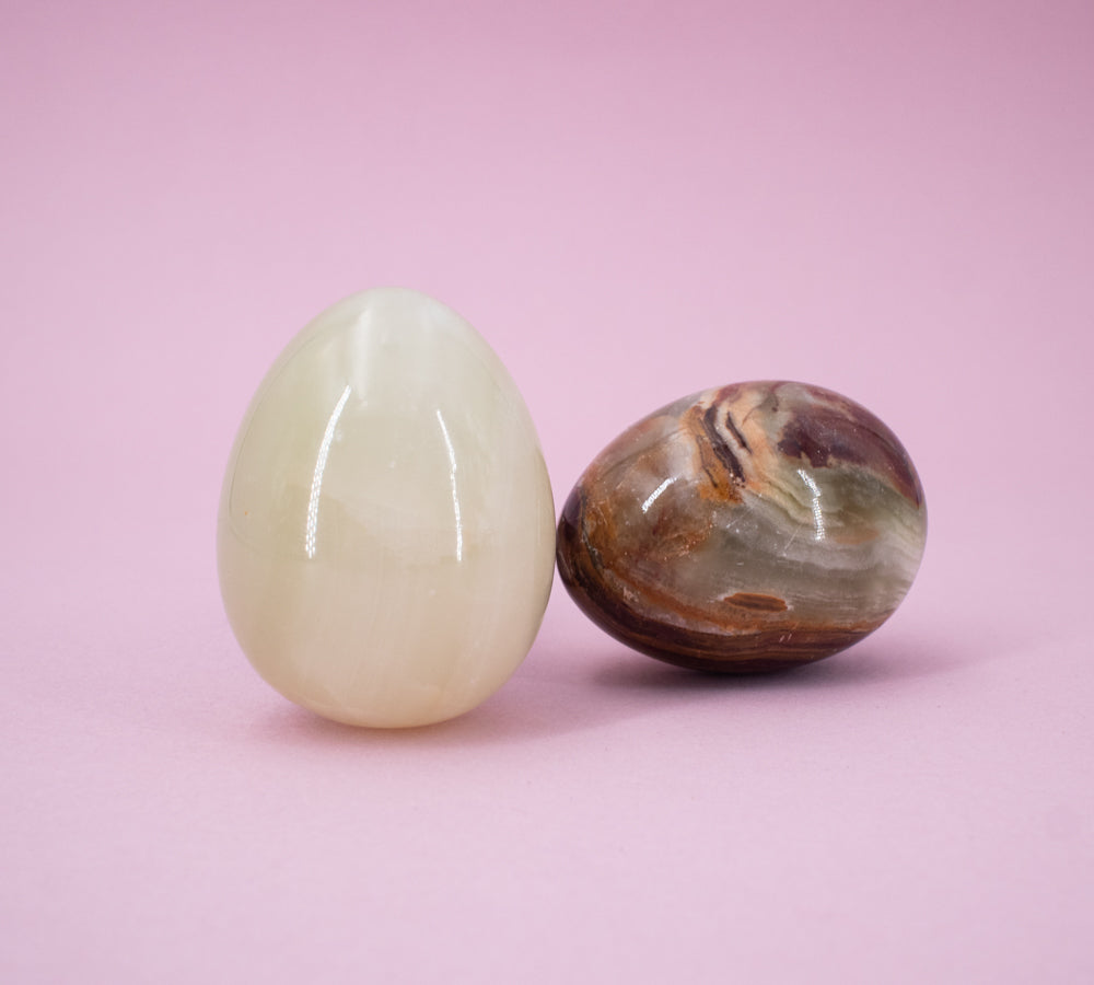 Helle Eier aus Onyx (klein)