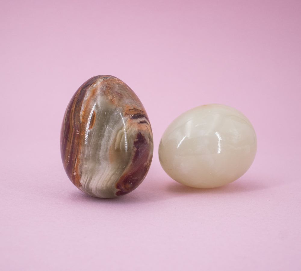 Helle Eier aus Onyx (klein)