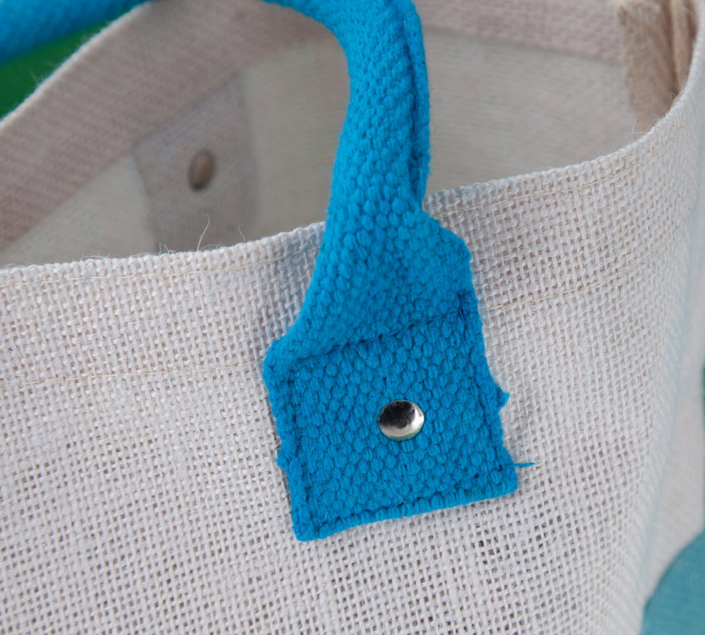 Sommerliche Jute-Tasche ‚Leben jetzt‘