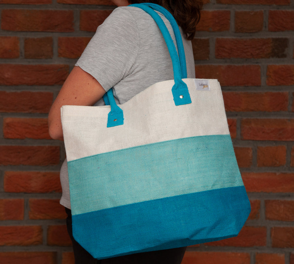 Sommerliche Jute-Tasche ‚Leben jetzt‘