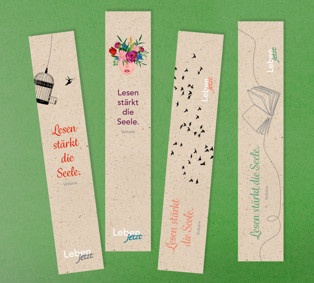 Lesezeichen-Set ‚Leben jetzt‘ (4 Stk.)