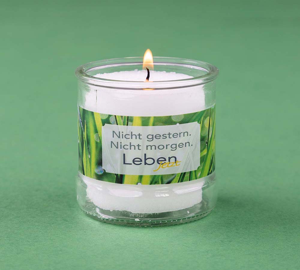 Kerzen: ‚Leben jetzt‘ Lichter