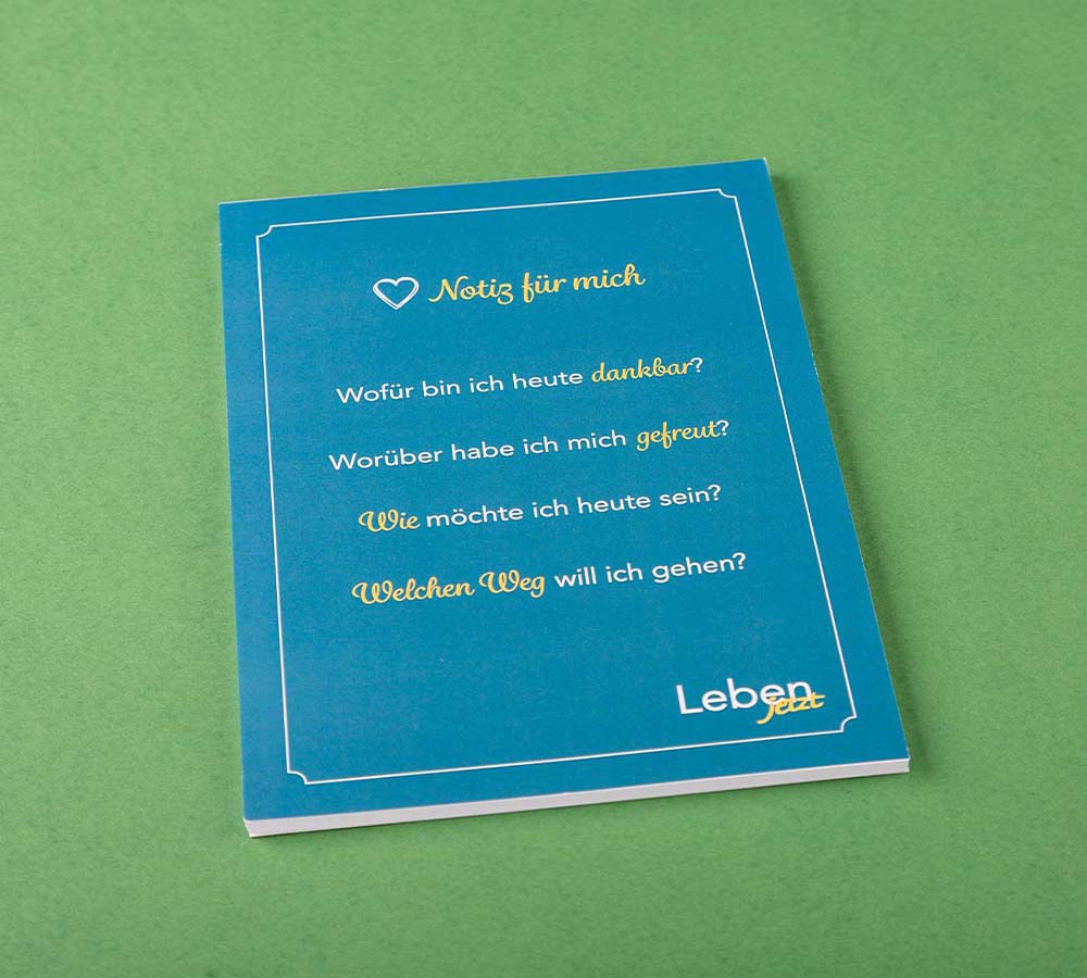 ‚Leben jetzt‘-Block "Notiz für mich"