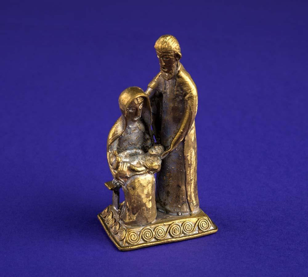 Massive Messing-Krippe von den Philippinen