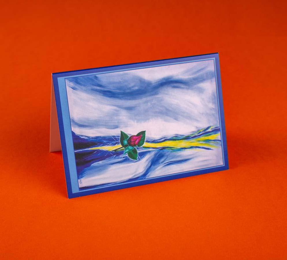 Kunst-Postkarte: Rose im Fels