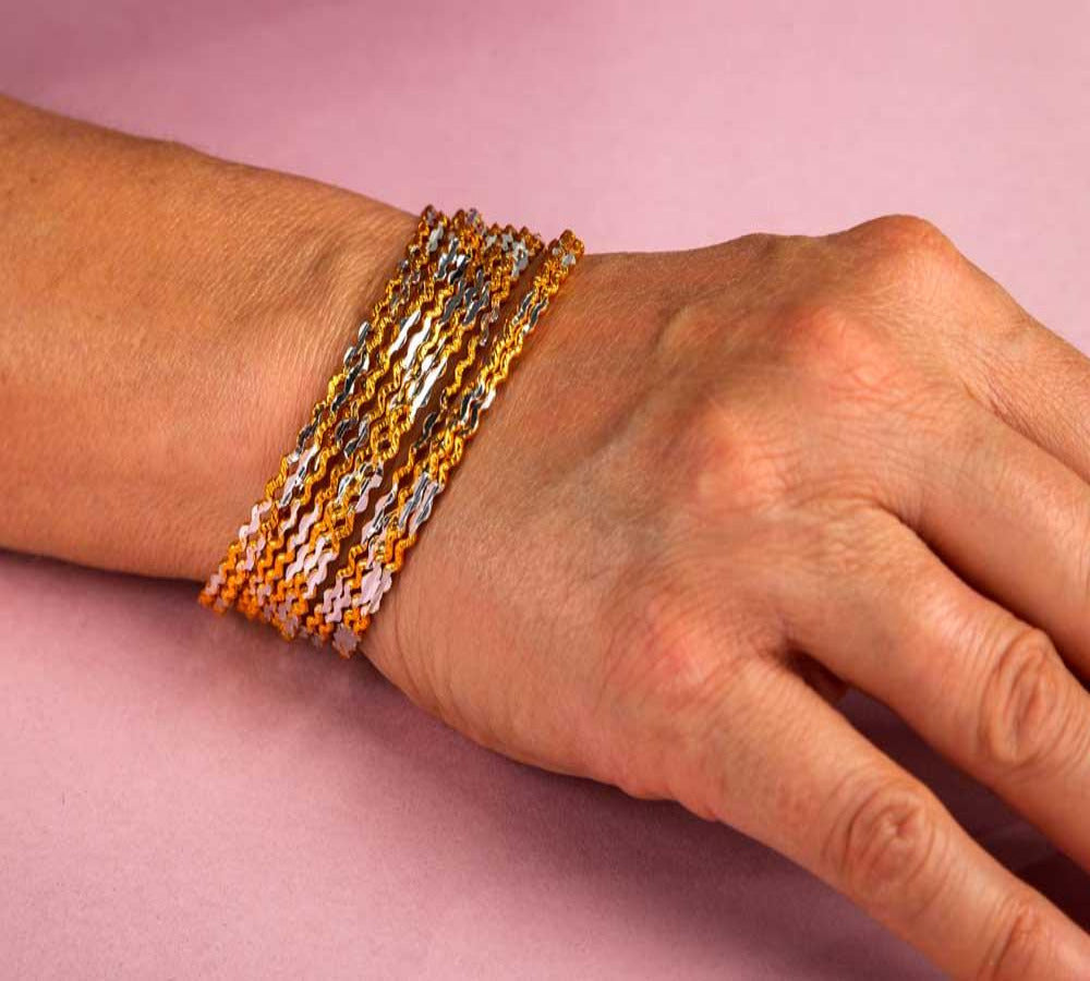 10er-Set: Schicke Armreifen aus Pakistan