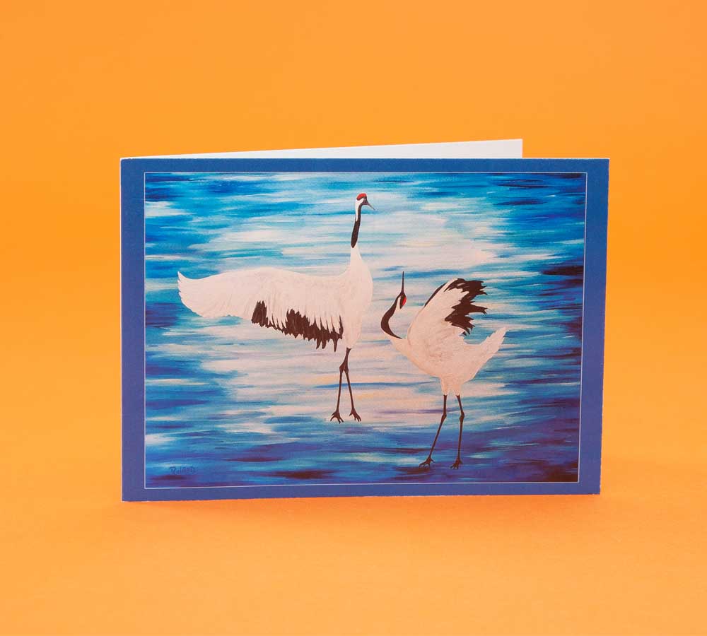 Kunst-Postkarte: Tanz der Tsuru